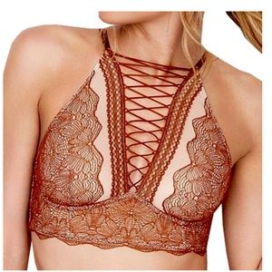 Victorias Secret High Neck Lace bralette sz M